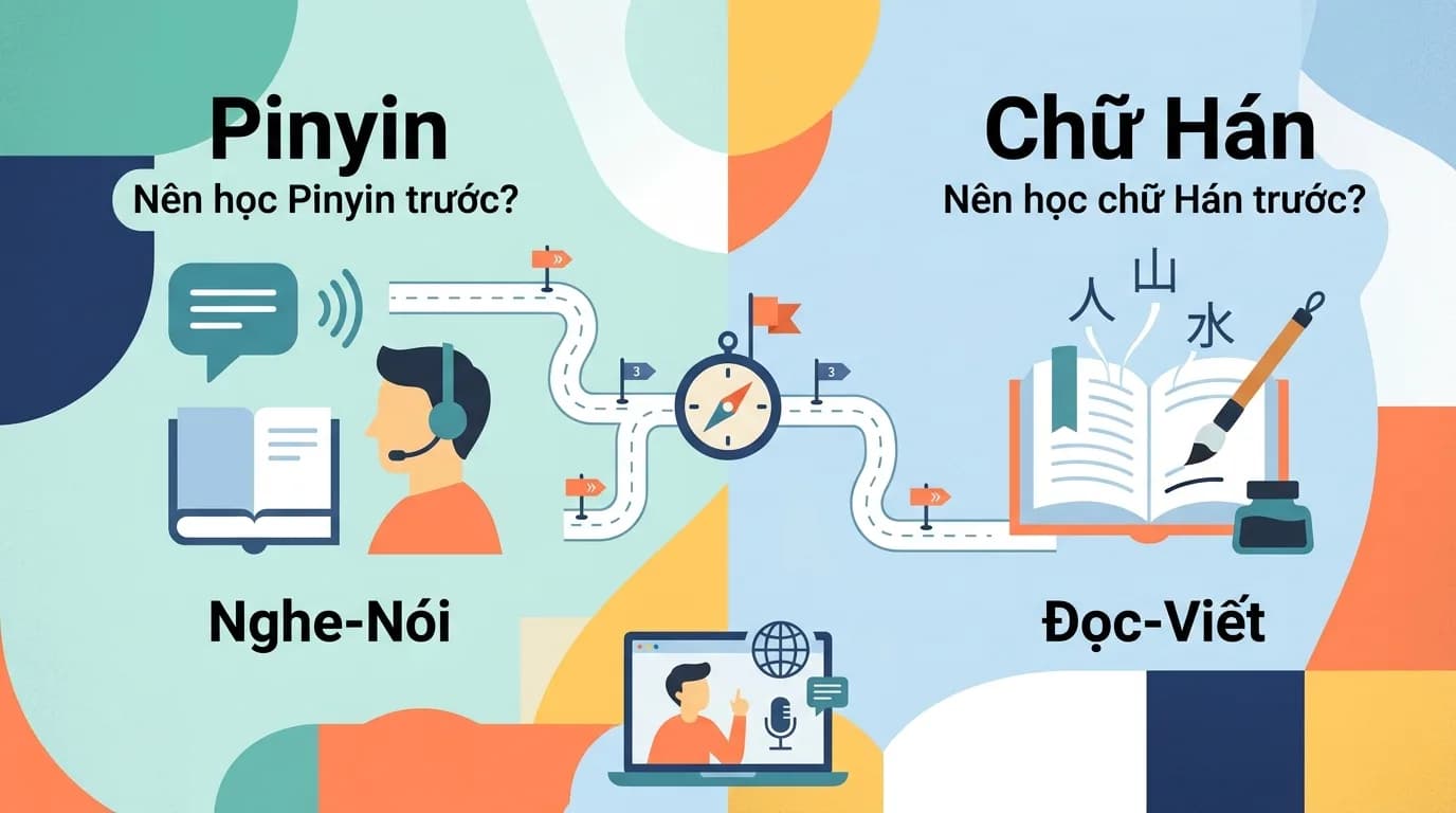 Nên học chữ Hán hay Pinyin trước? Lộ trình tối ưu 2026