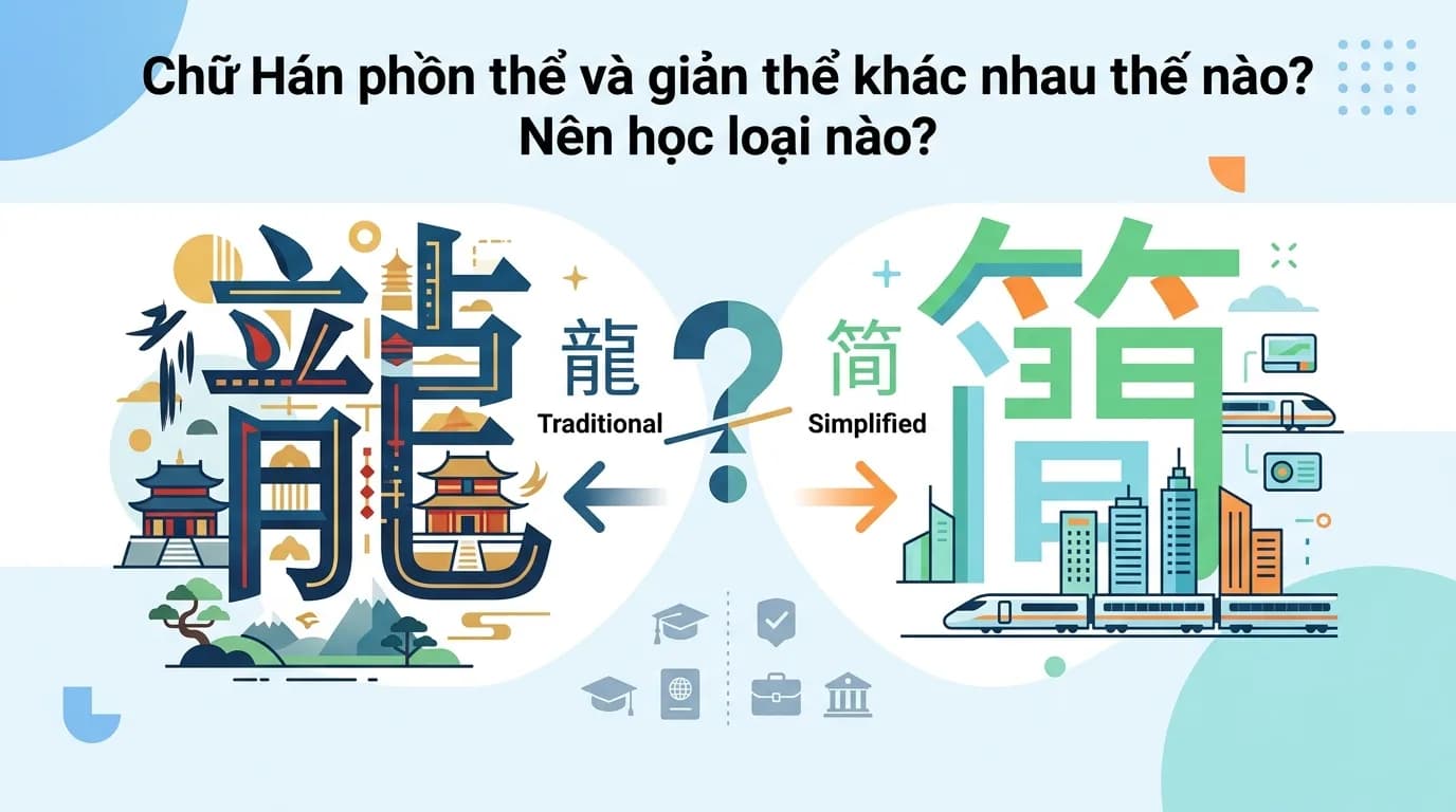 Chữ Hán phồn thể và giản thể khác nhau thế nào? Nên học loại nào?
