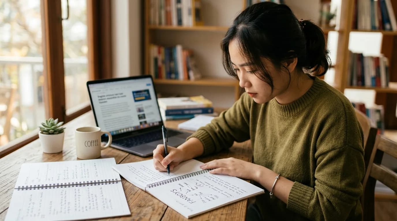 Cách tóm tắt văn bản tiếng Anh trong 1 câu chuẩn PTE bằng công thức FANBOYS